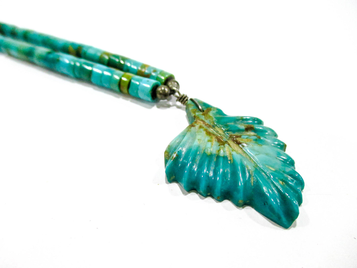 Handcrafted Turquoise Heishi Pendant Necklace