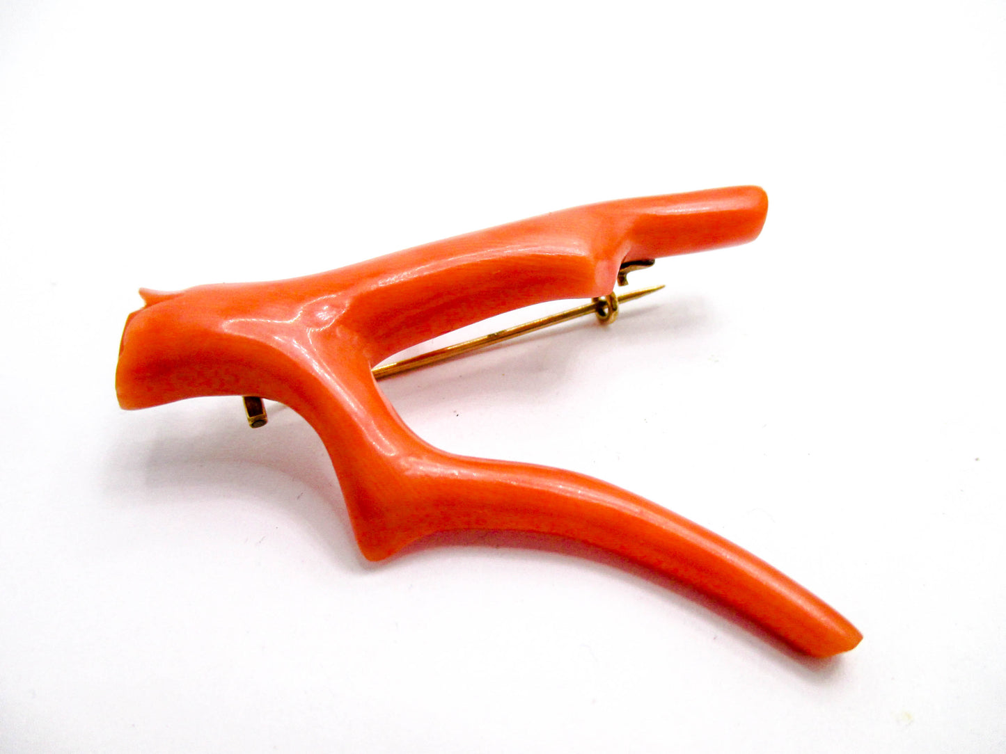 Amazing Victorian Coral Branch Brooch Pin
