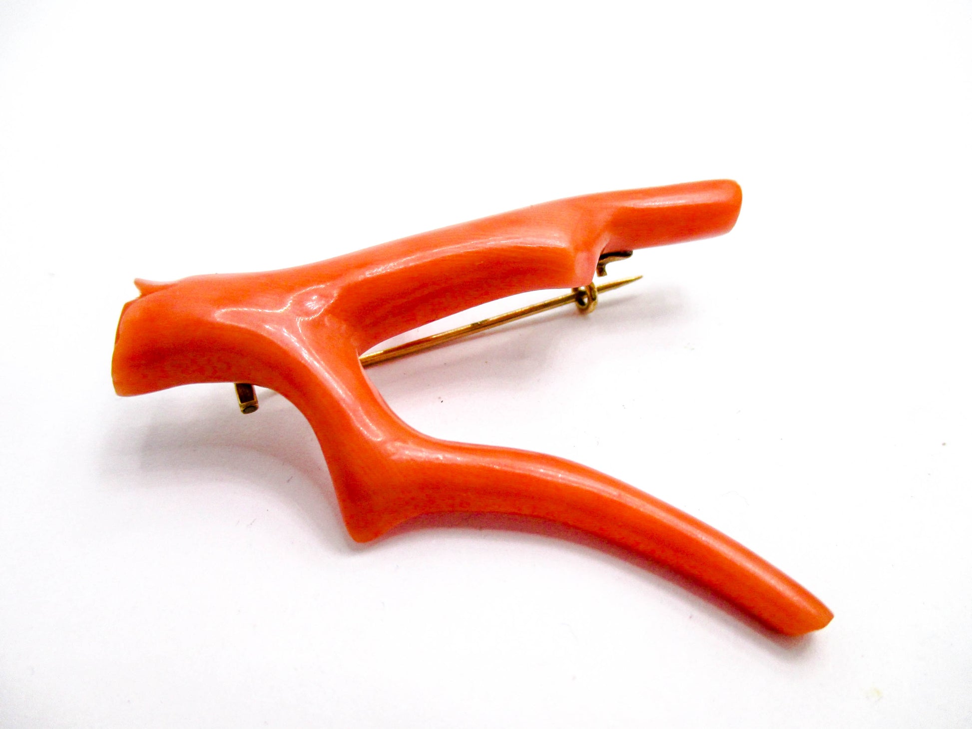 Amazing Victorian Coral Branch Brooch Pin