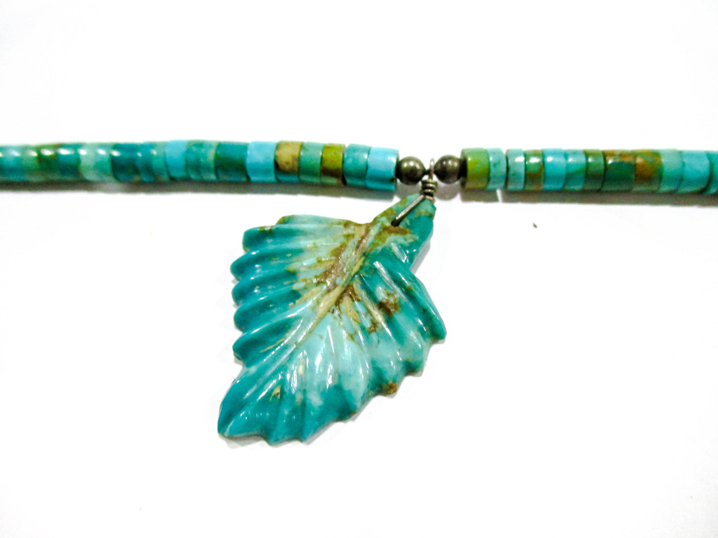 Handcrafted Turquoise Heishi Pendant Necklace