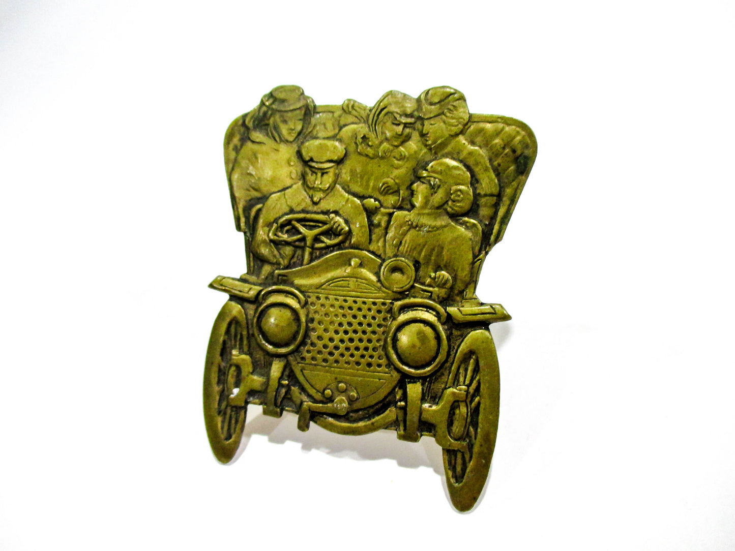 Die Struck Car Brooch - Old Vintage Nostalgic Pin
