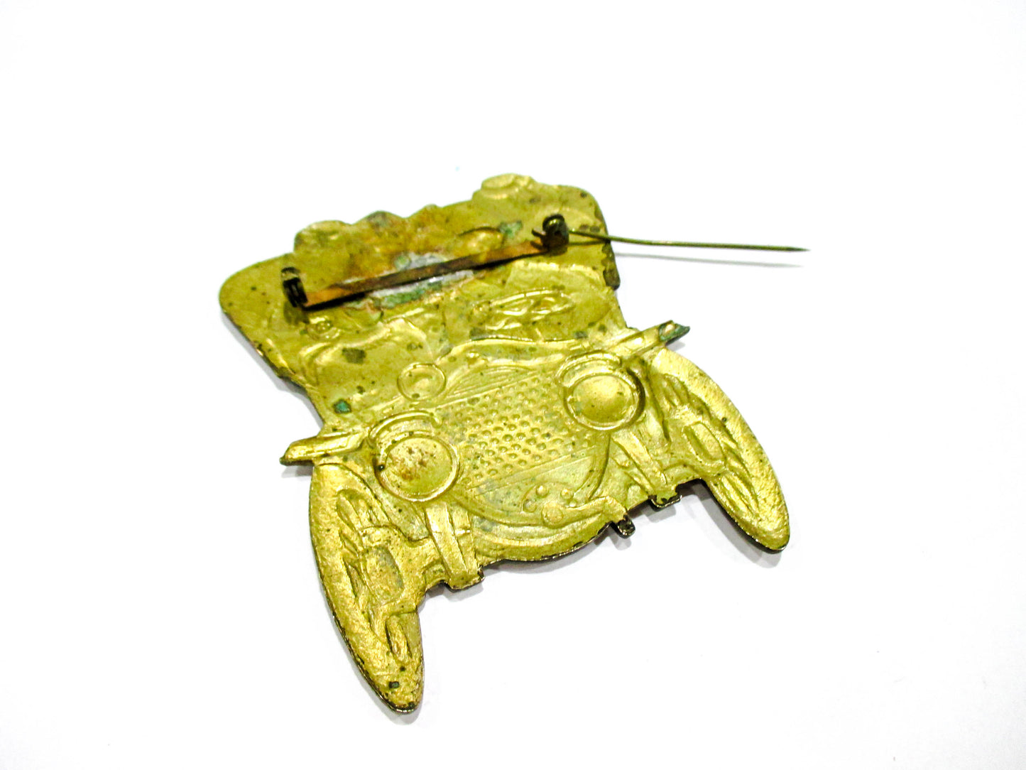 Die Struck Car Brooch - Old Vintage Nostalgic Pin