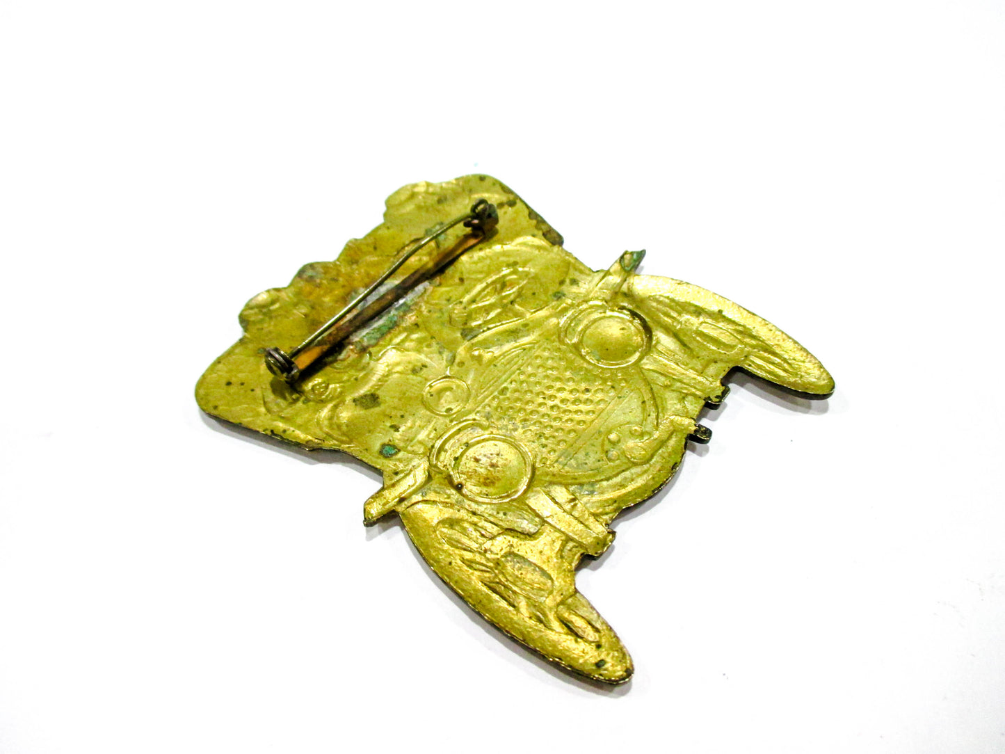 Die Struck Car Brooch - Old Vintage Nostalgic Pin