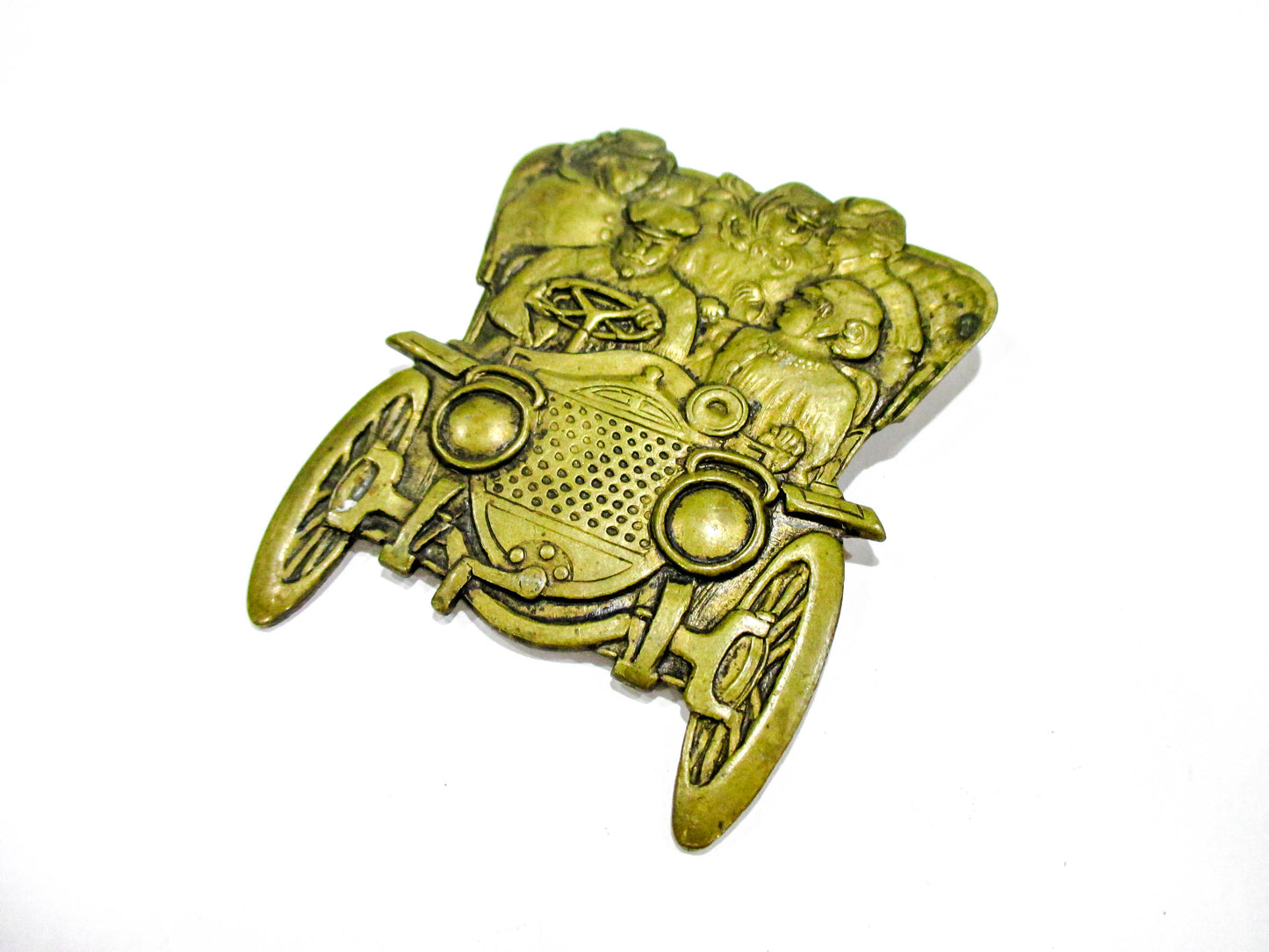 Die Struck Car Brooch - Old Vintage Nostalgic Pin