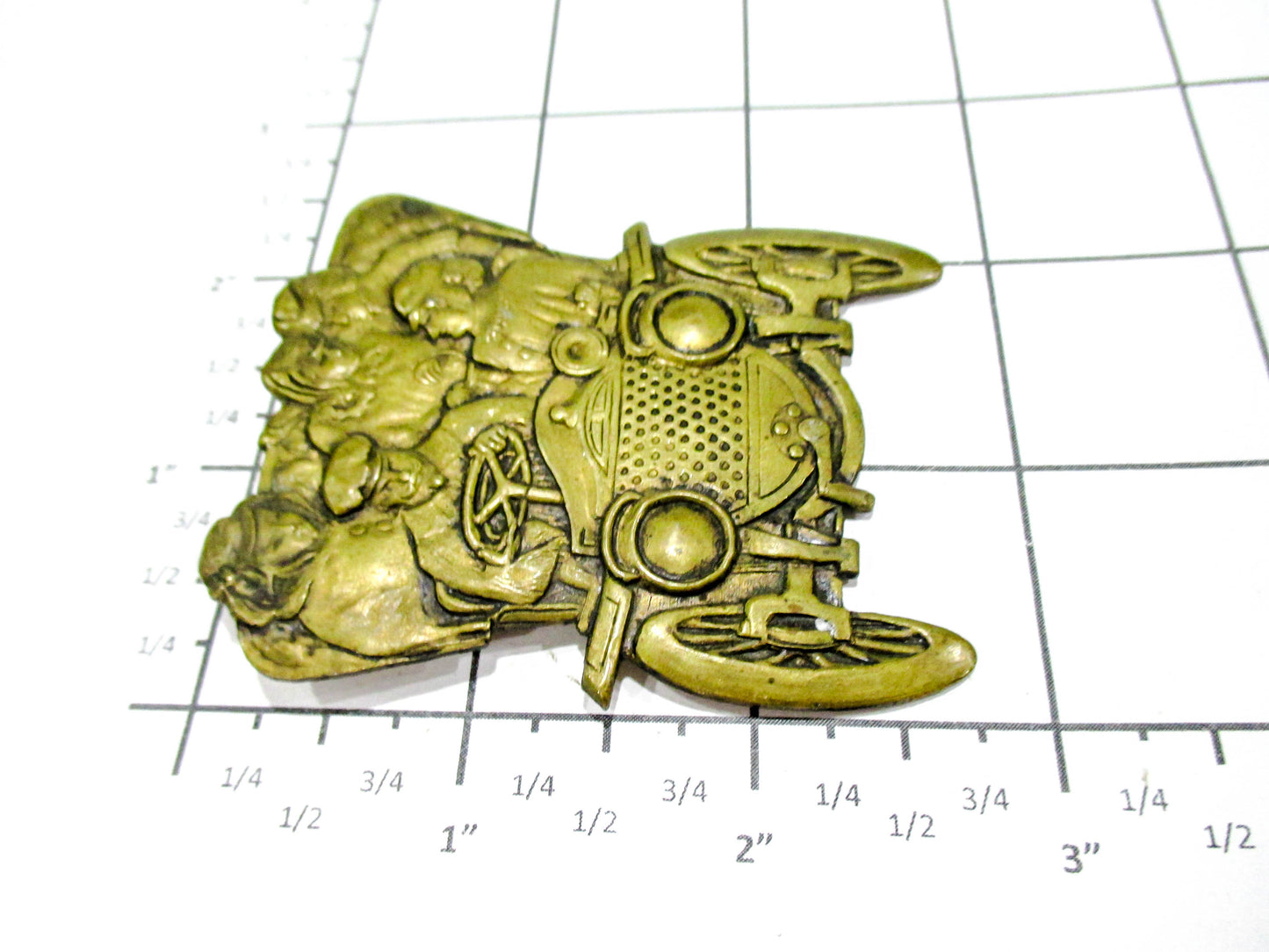 Die Struck Car Brooch - Old Vintage Nostalgic Pin