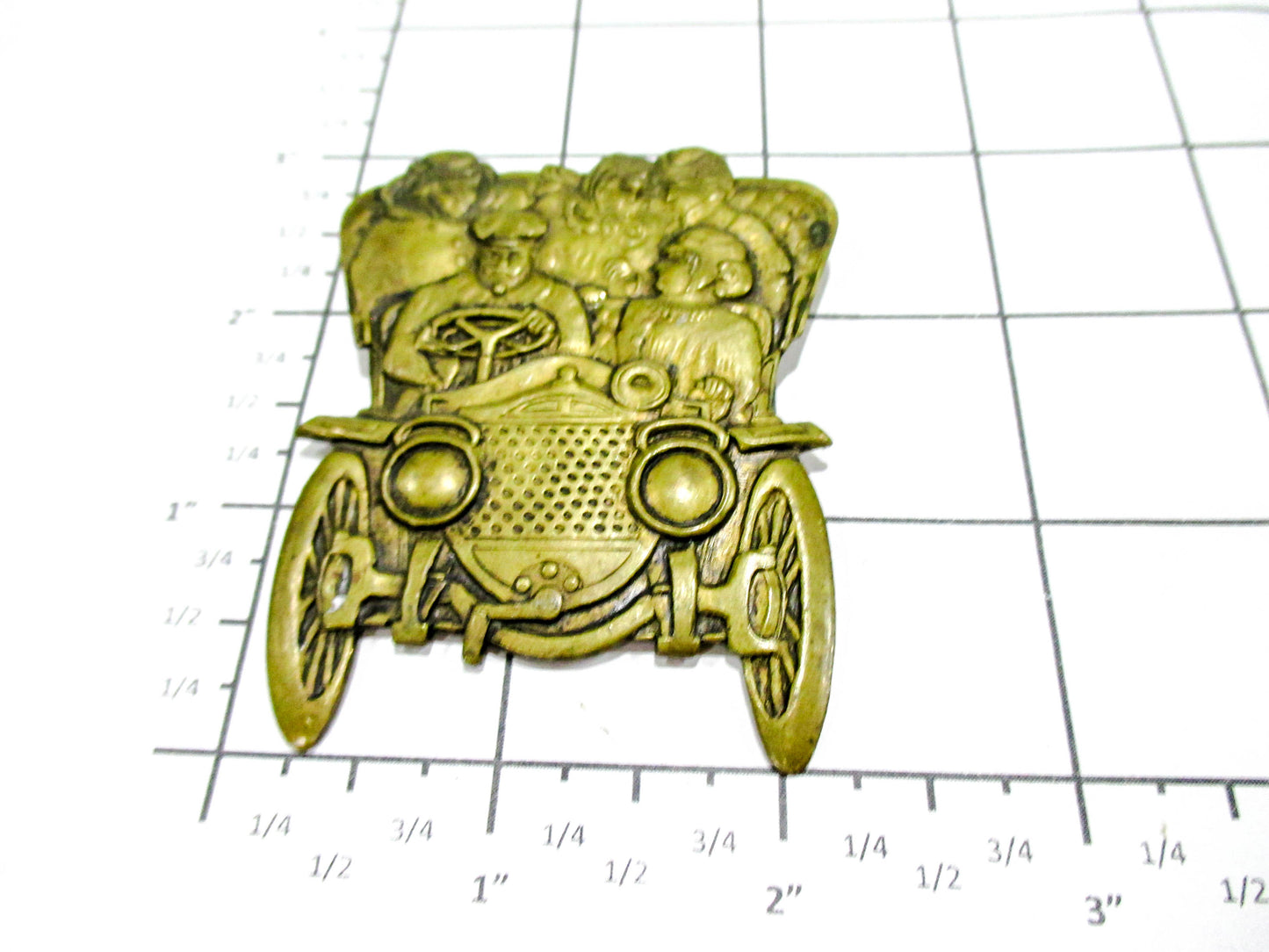 Die Struck Car Brooch - Old Vintage Nostalgic Pin