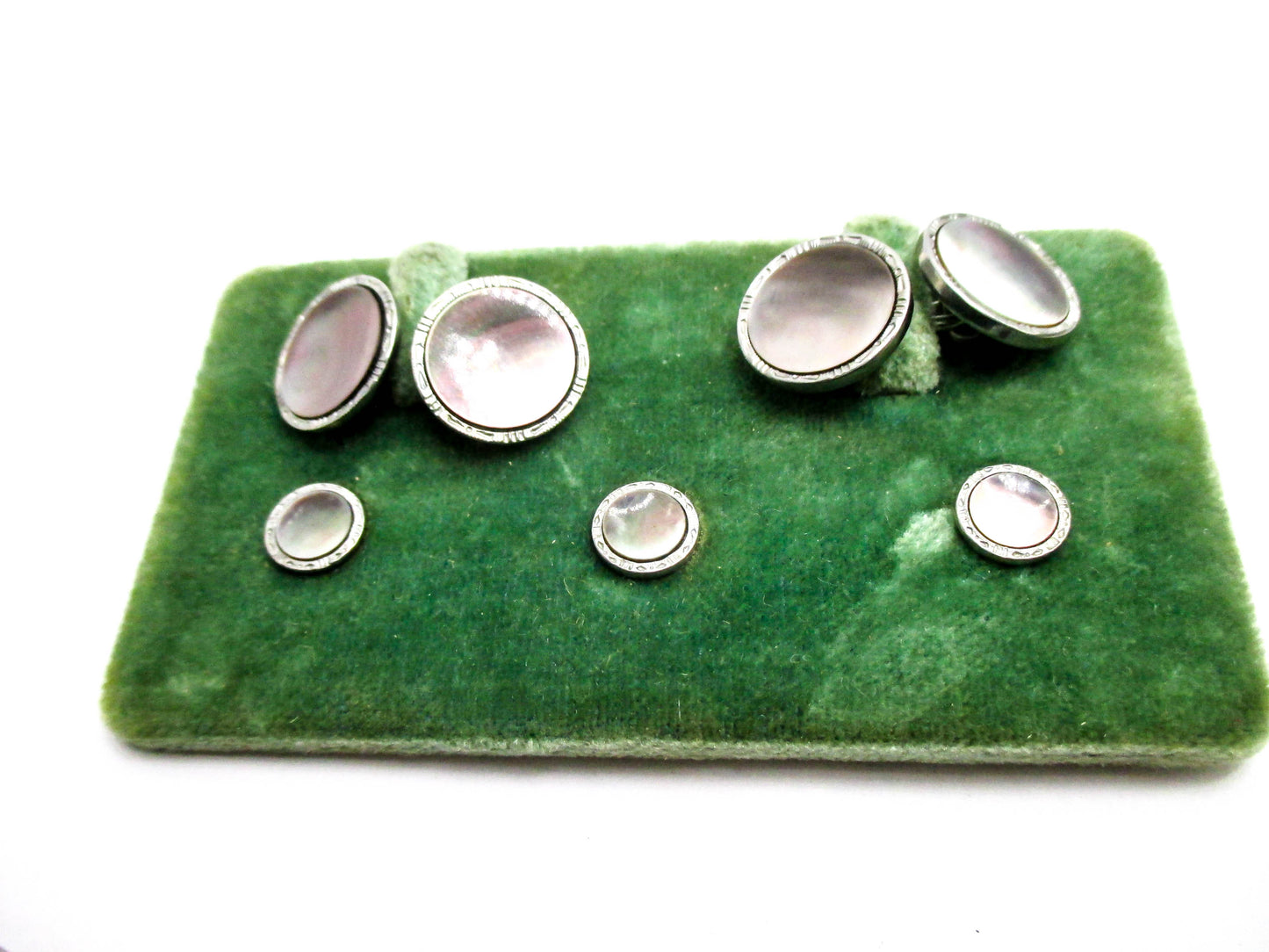 Krementz Cufflinks and Button Set - With Mirrored Presentation Box