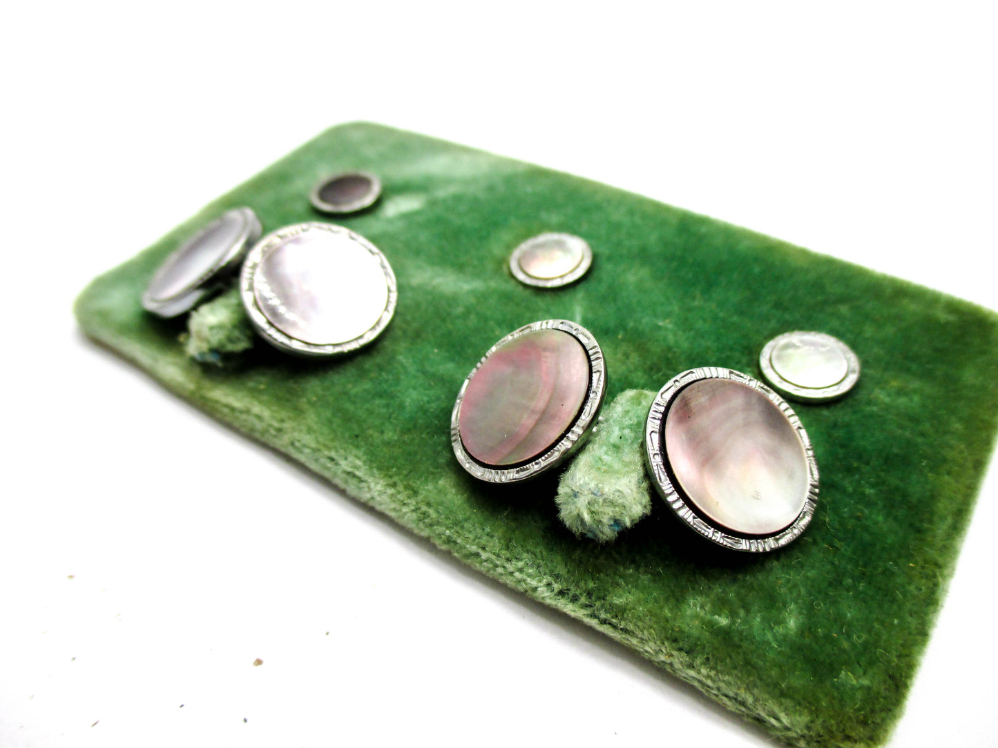 Krementz Cufflinks and Button Set - With Mirrored Presentation Box