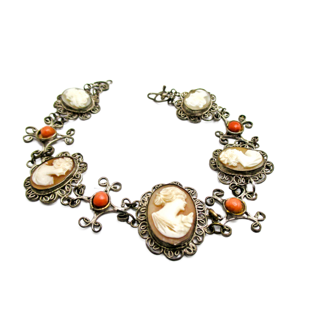 Very Vintage 5 Cameo Bracelet - Repair, Repurpose, Harvest Piece