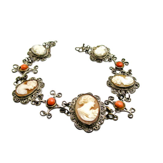 Very Vintage 5 Cameo Bracelet - Repair, Repurpose, Harvest Piece