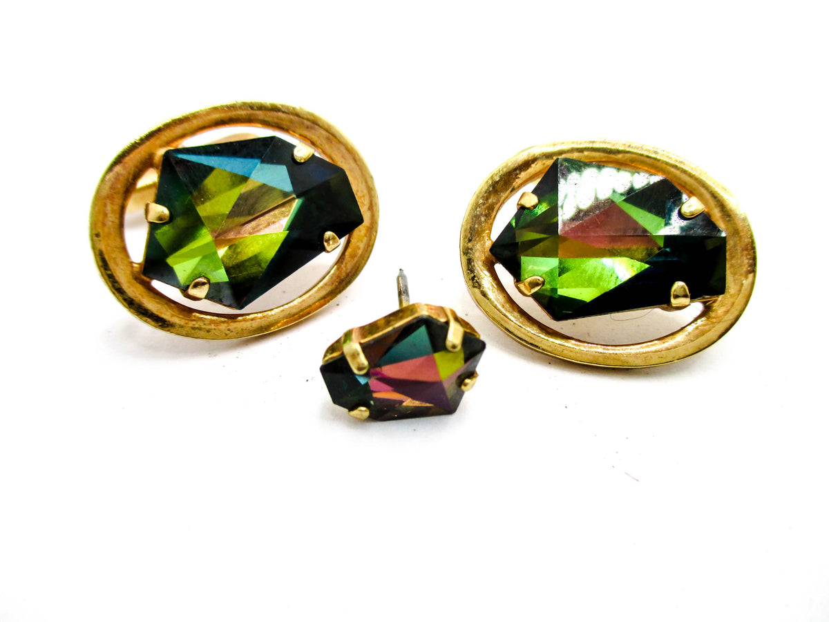 Gammatic Rhinestone Cufflinks and Tie Tac