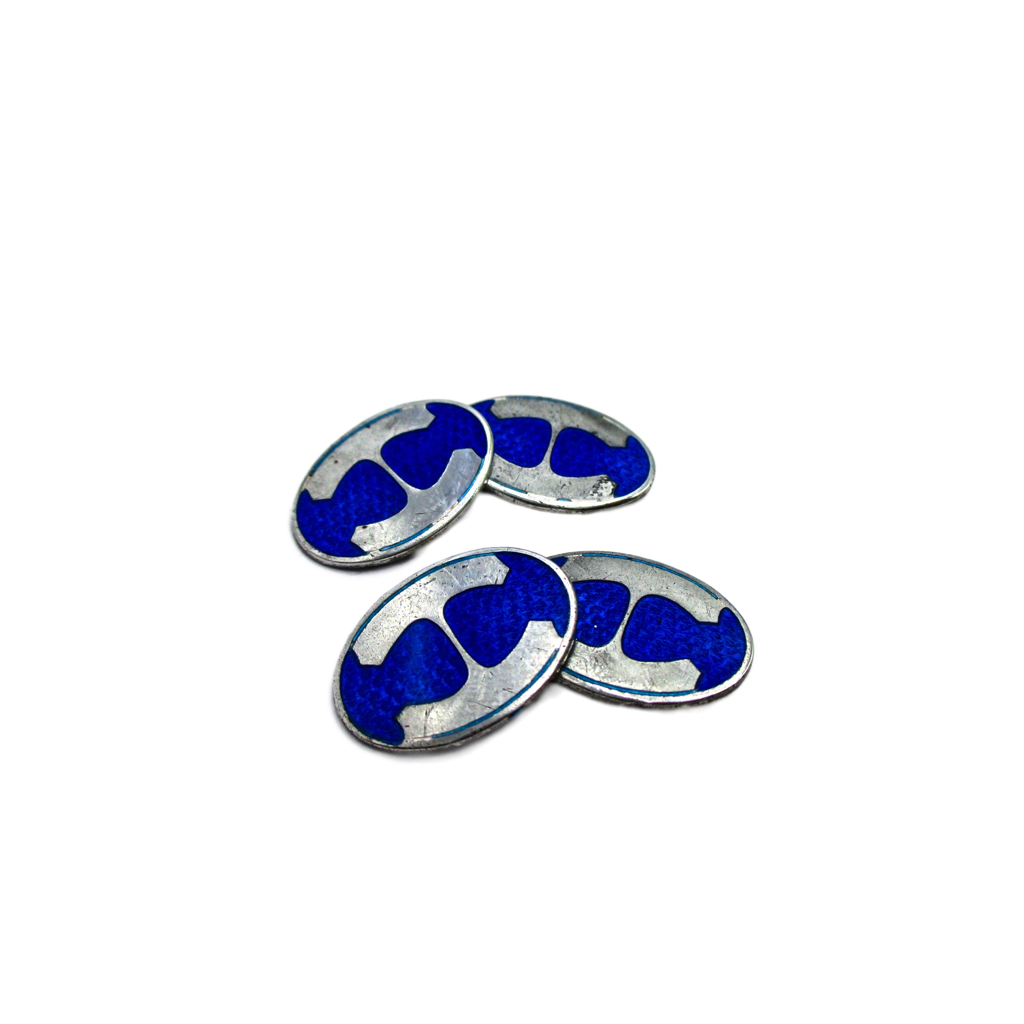 Antique Sterling Enamel Cufflinks by Vintage G.C. Hudson Company