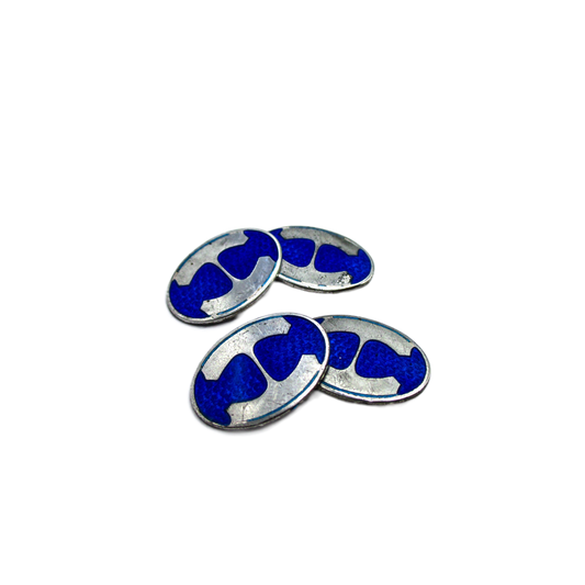 Antique Sterling Enamel Cufflinks by Vintage G.C. Hudson Company