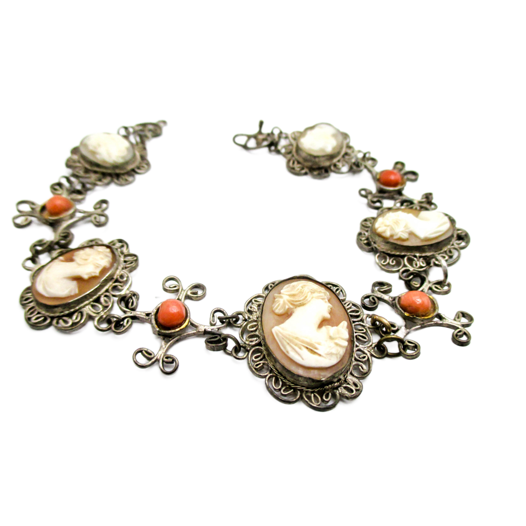 Very Vintage 5 Cameo Bracelet - Repair, Repurpose, Harvest Piece