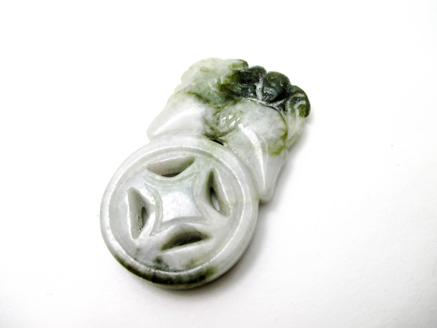 Jade Pendant 20th Century PiXiu Carving