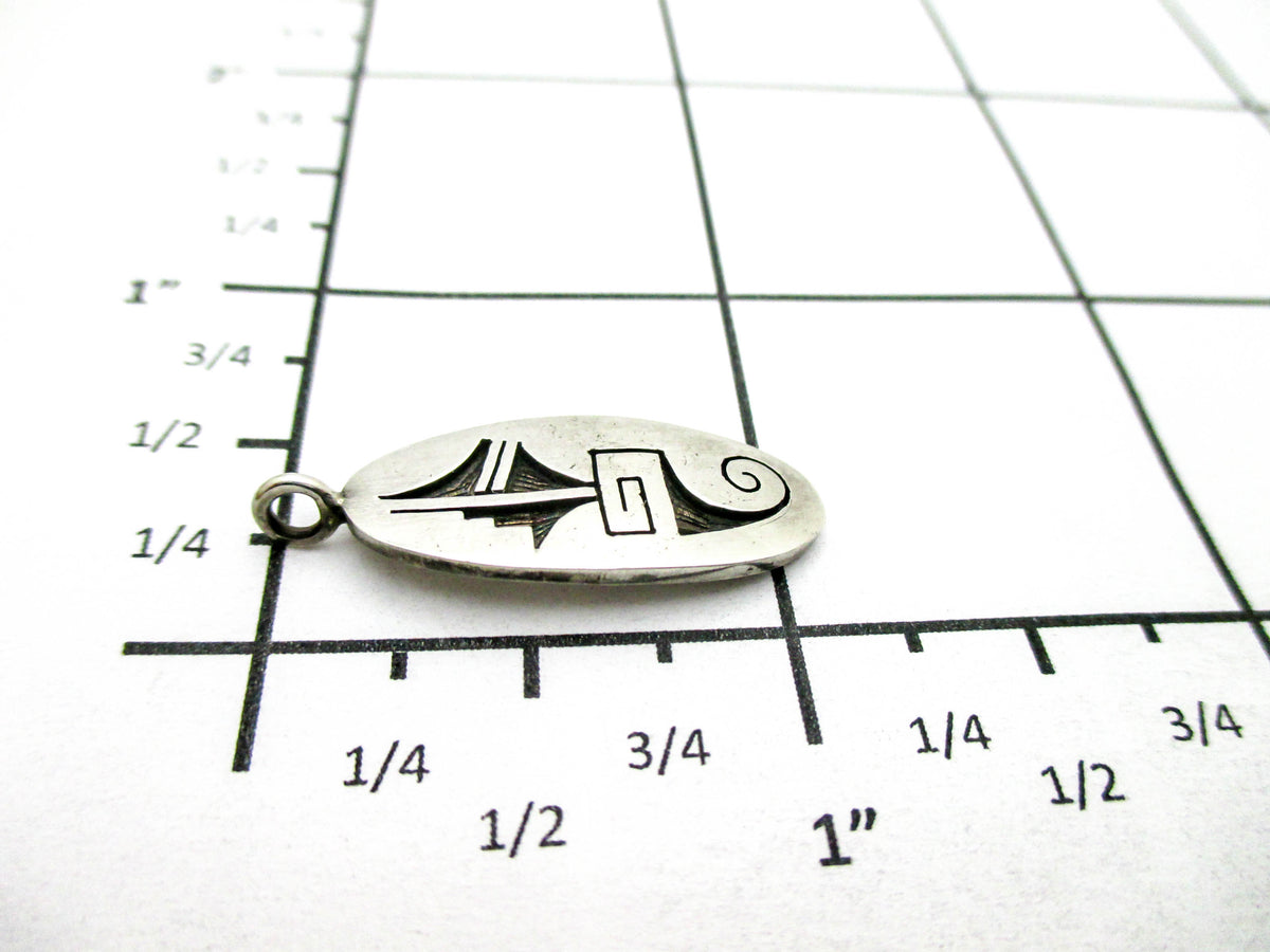 Small Hopi Inlay Silver Pendant