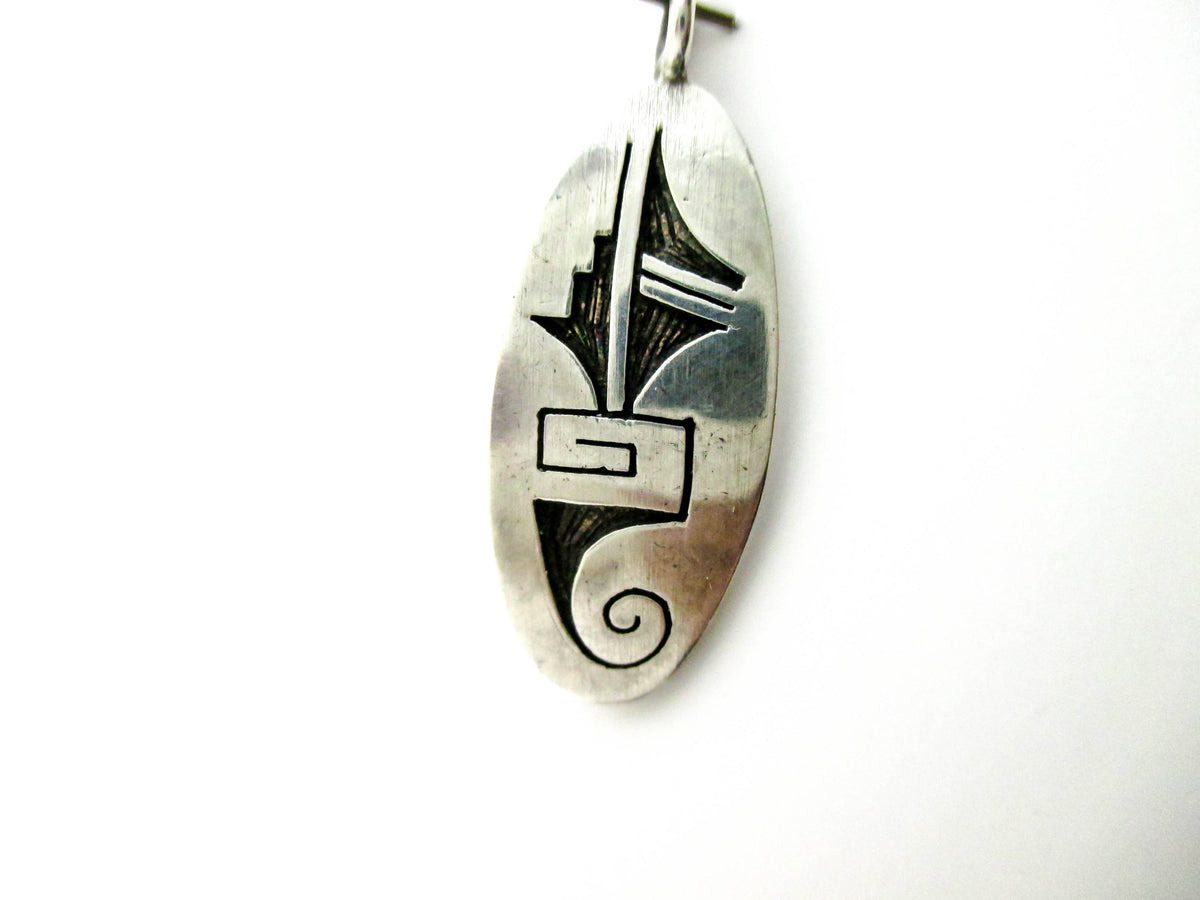 Small Hopi Inlay Silver Pendant