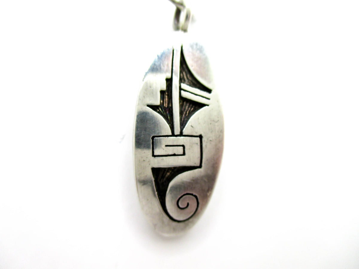 Small Hopi Inlay Silver Pendant