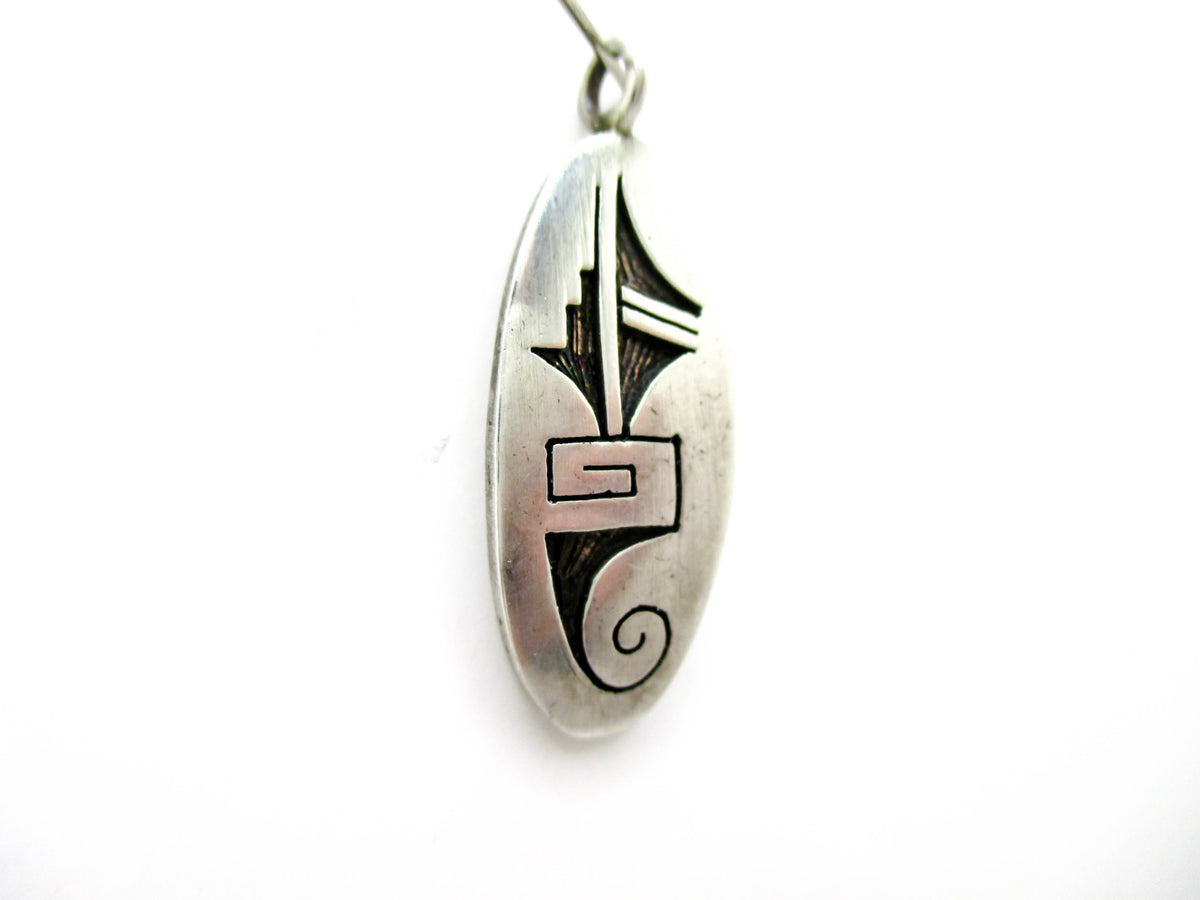 Small Hopi Inlay Silver Pendant
