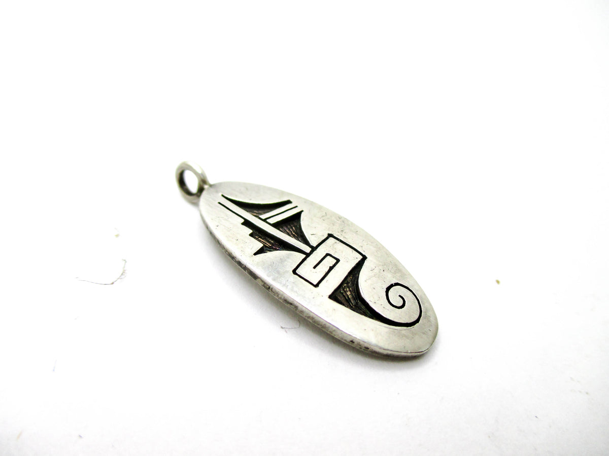 Small Hopi Inlay Silver Pendant