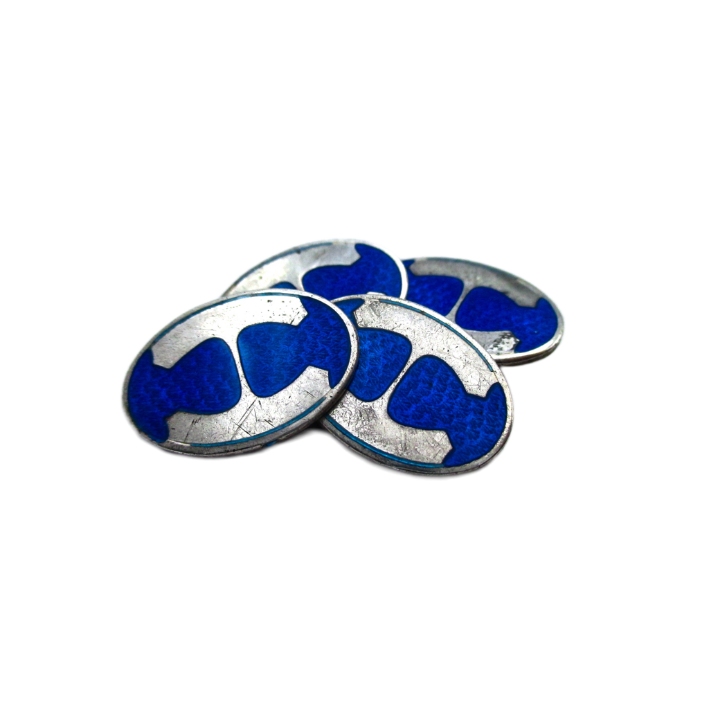 Antique Sterling Enamel Cufflinks by Vintage G.C. Hudson Company
