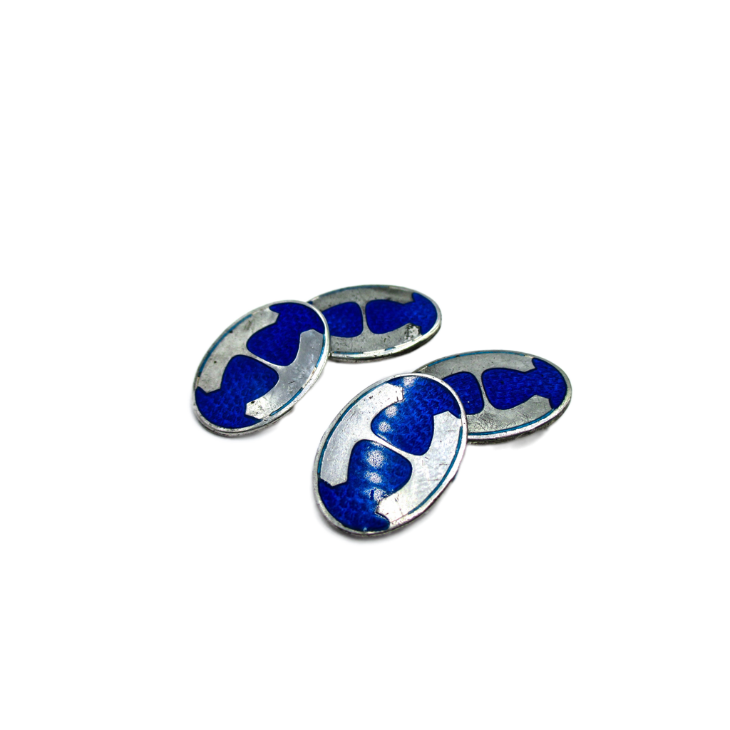 Antique Sterling Enamel Cufflinks by Vintage G.C. Hudson Company