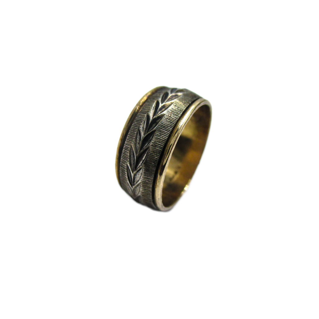 10K Gold Filled Sterling Silver Wedding Band Ring - Size 6 3/4