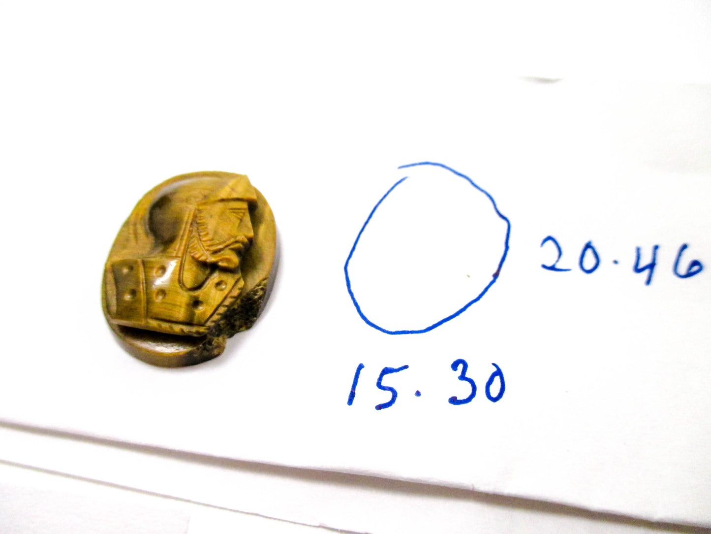 Loose Cameos Tiger’s Eye Damaged and Chipped Lot of 2