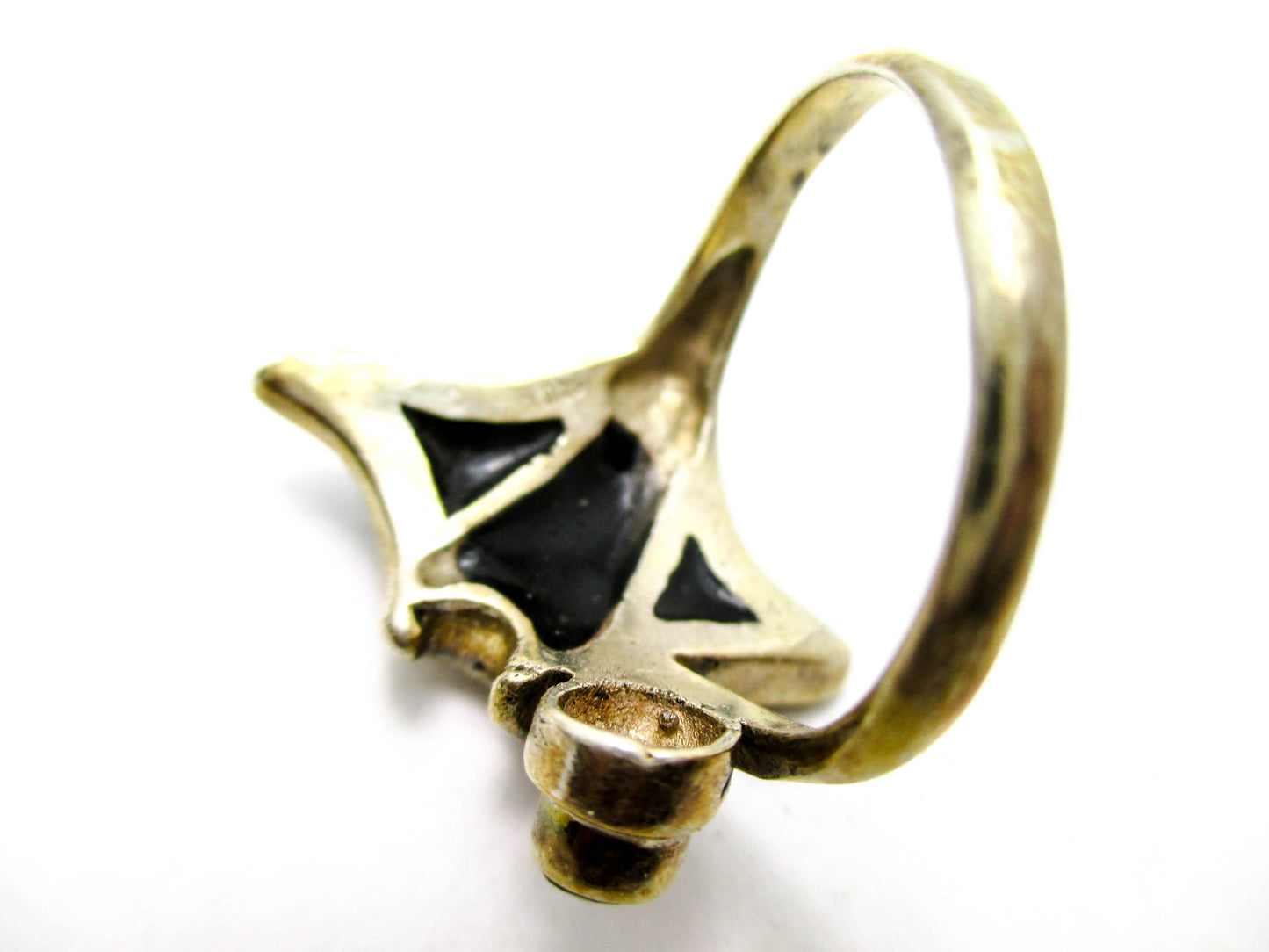 Manta Ray Sterling Silver - Rainbow Abalone Ring Size 9