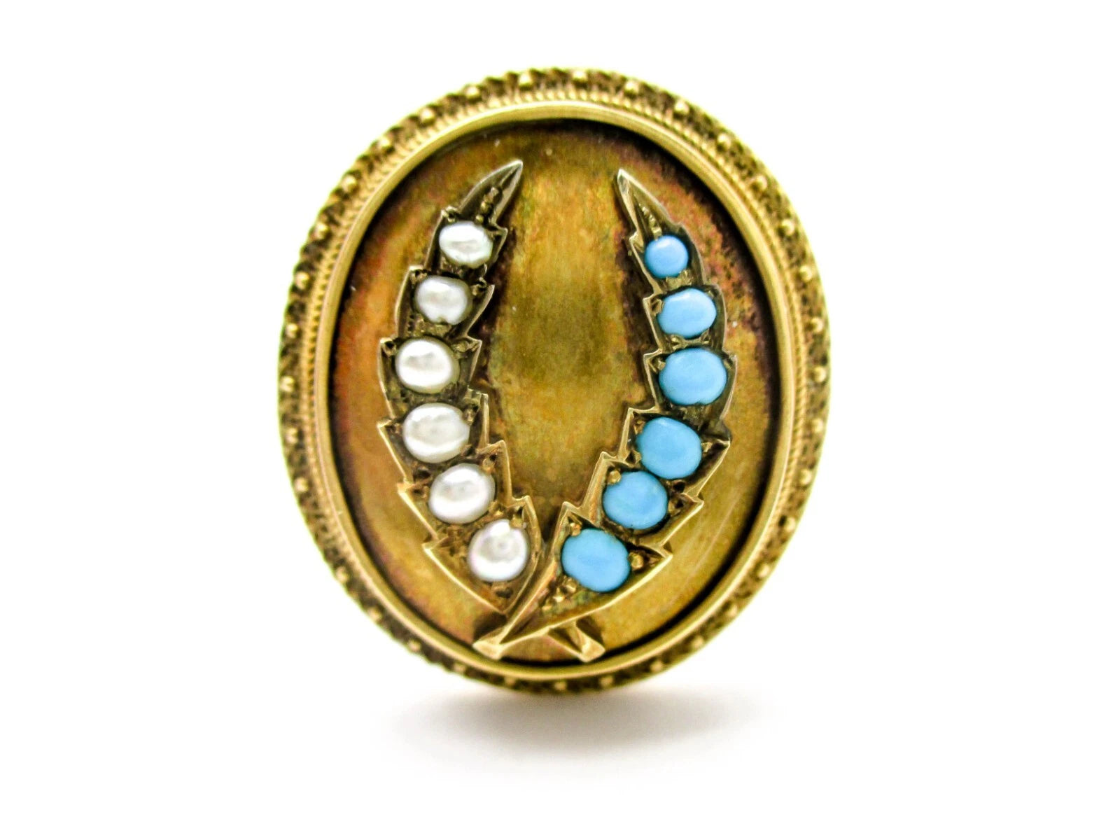 Etruscan Revival Laurel Leaf Trophy Brooc