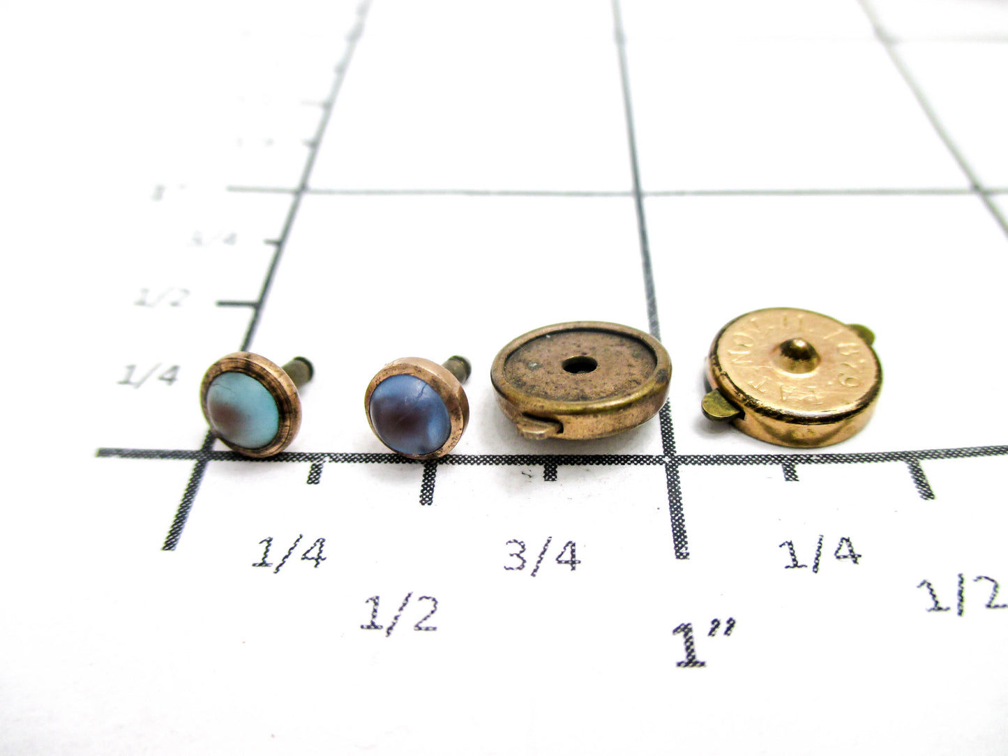 Victorian Saphiret Studs - Dated 1879 - The Real Deal