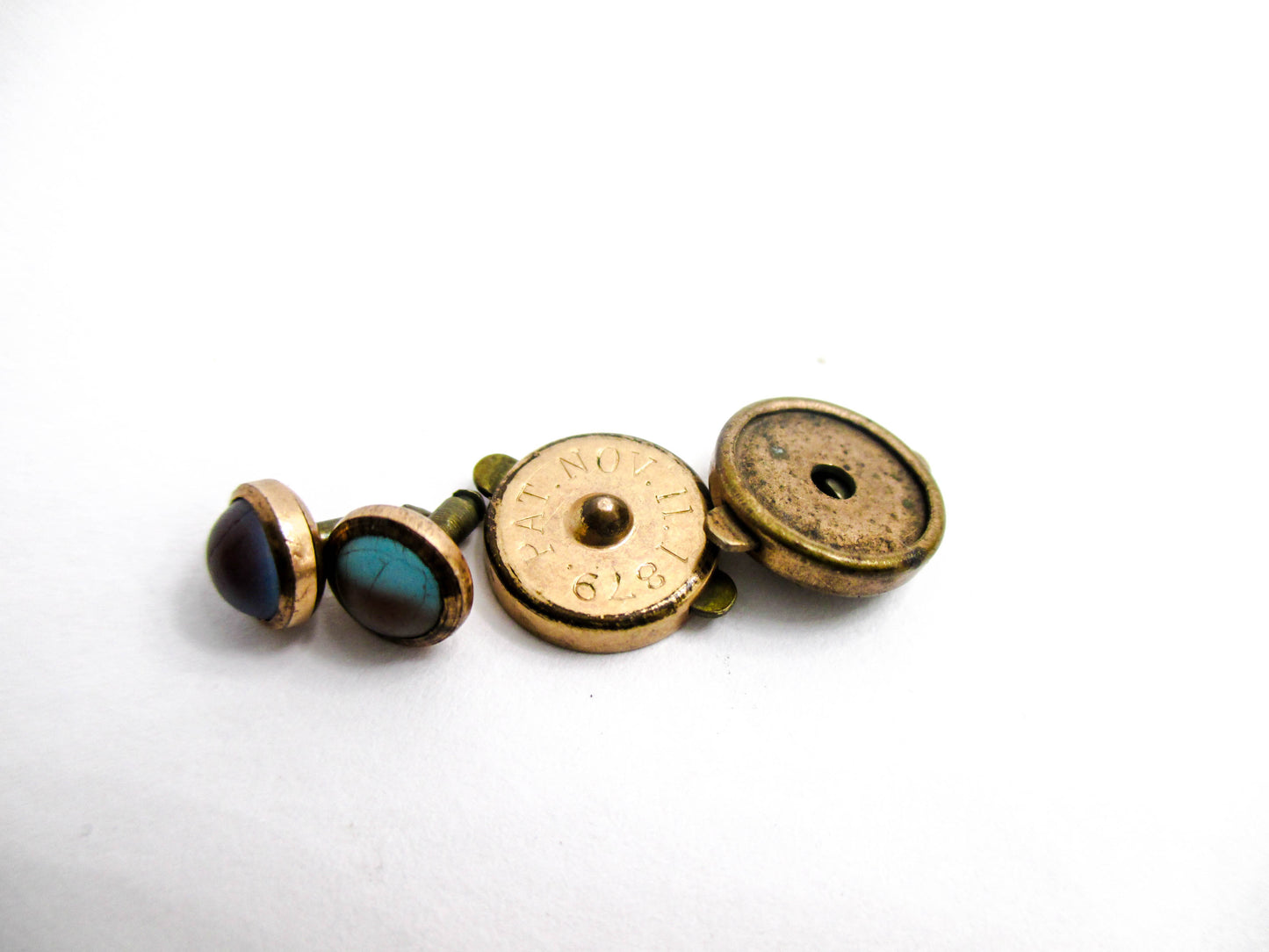Victorian Saphiret Studs - Dated 1879 - The Real Deal