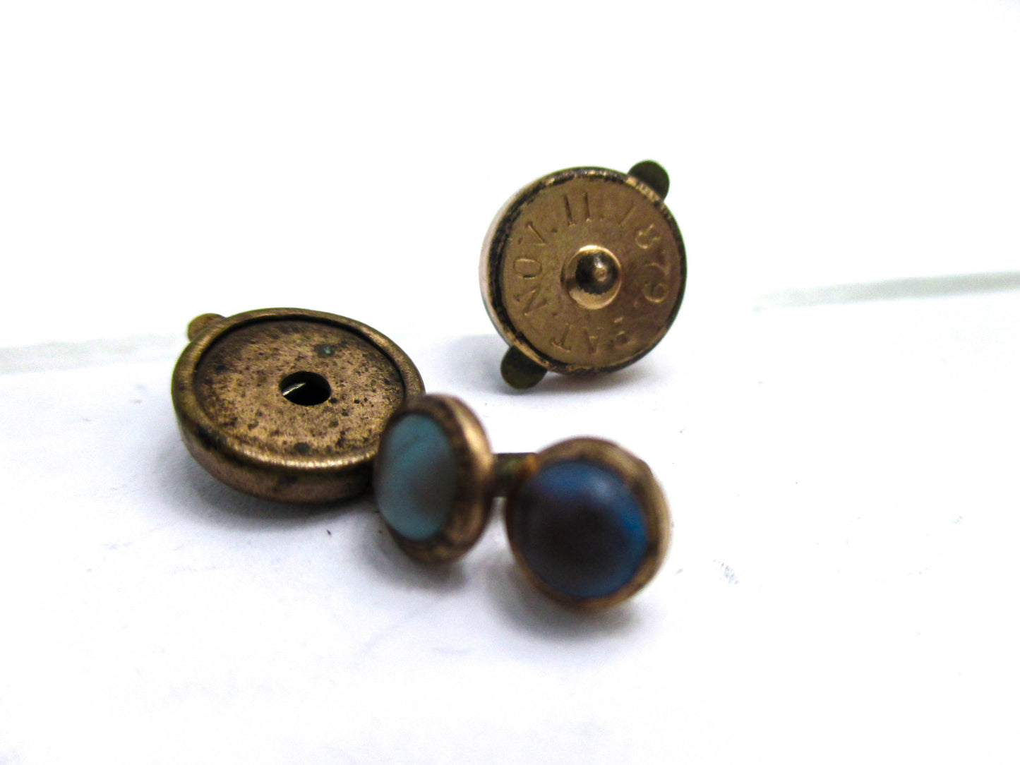 Victorian Saphiret Studs - Dated 1879 - The Real Deal