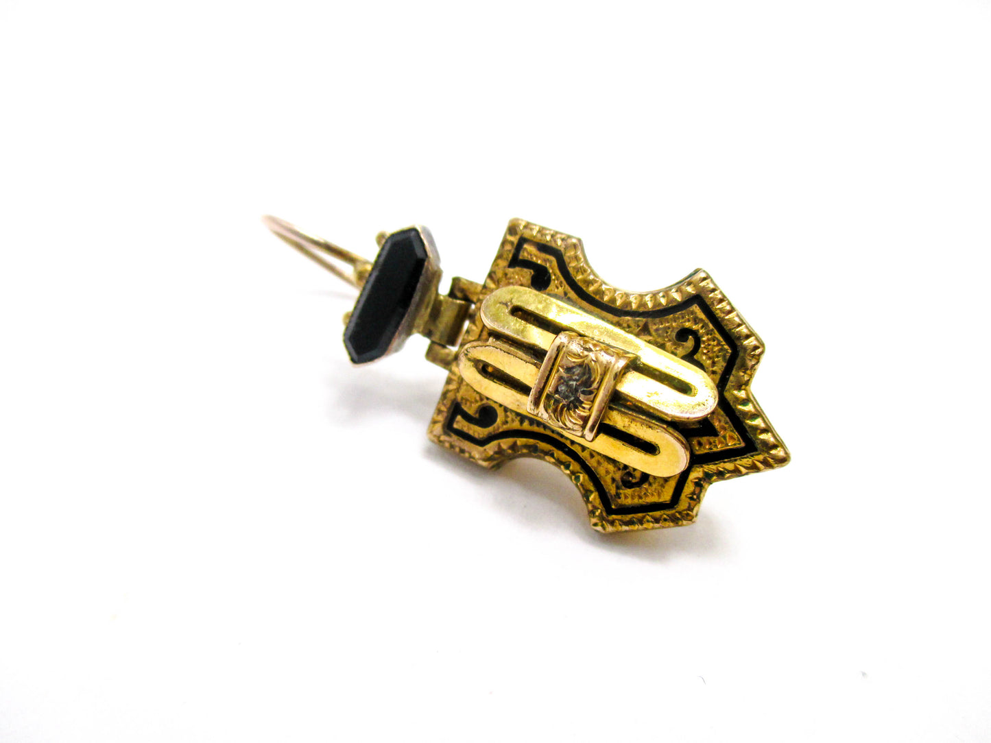 Victorian Taille D'épargne Earrings - 14K Gold Ear Wires