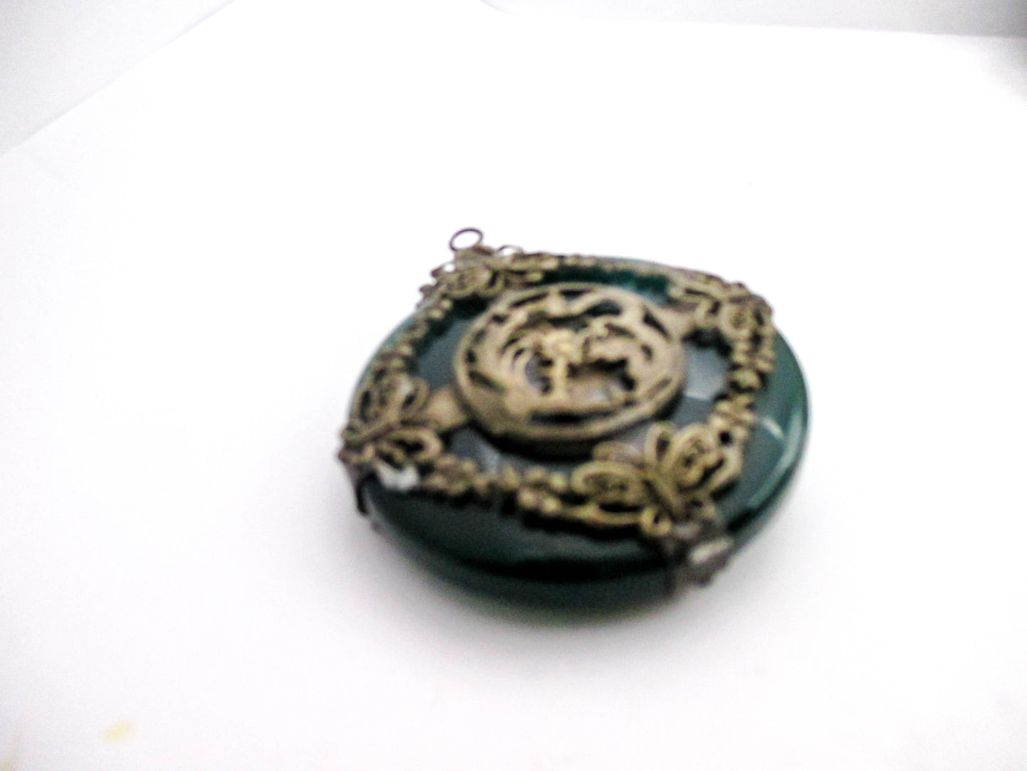 Green Nephrite Jade Dragon Butterfly Amulet