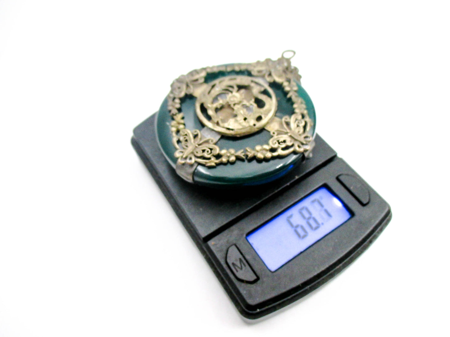 Green Nephrite Jade Dragon Butterfly Amulet