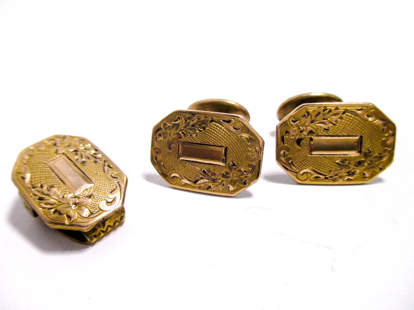 Antique Men's Dress Set - Cufflinks and Tie Clip