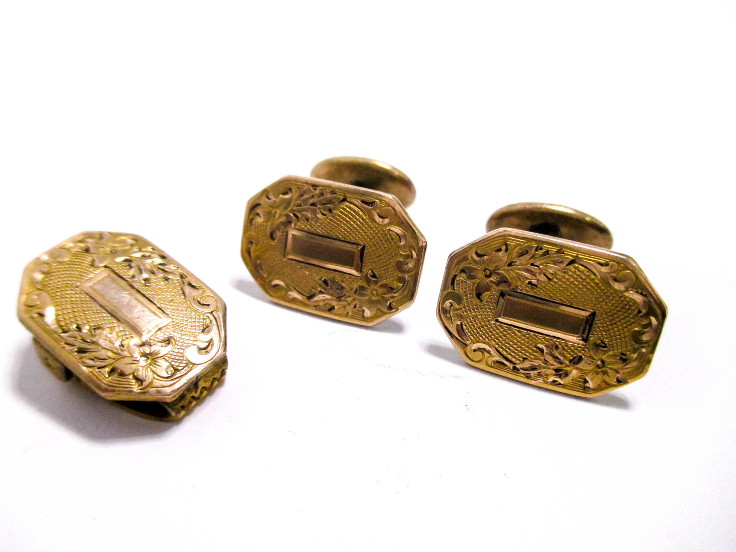 Antique Men's Dress Set - Cufflinks and Tie Clip