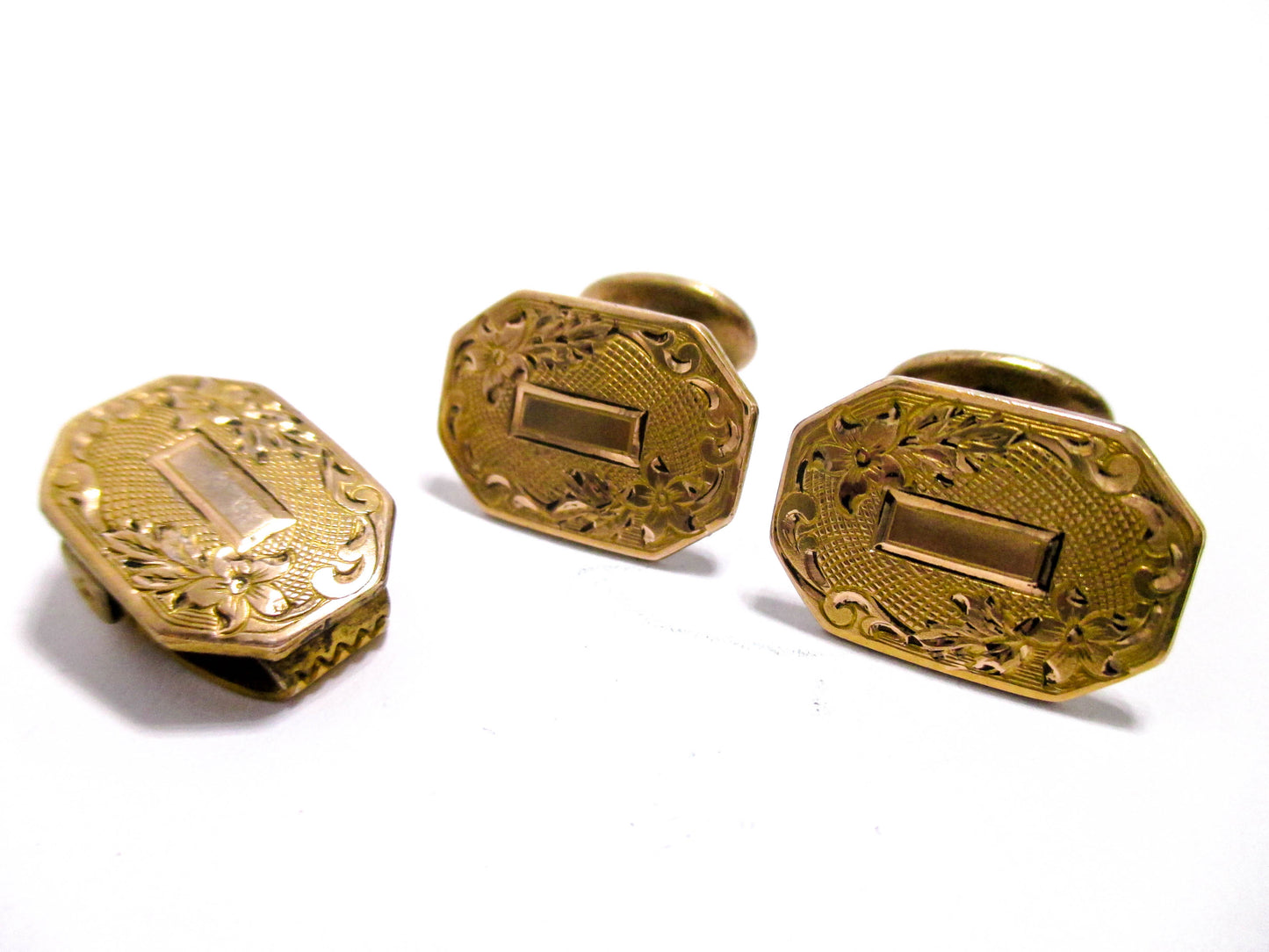 Antique Men's Dress Set - Cufflinks and Tie Clip