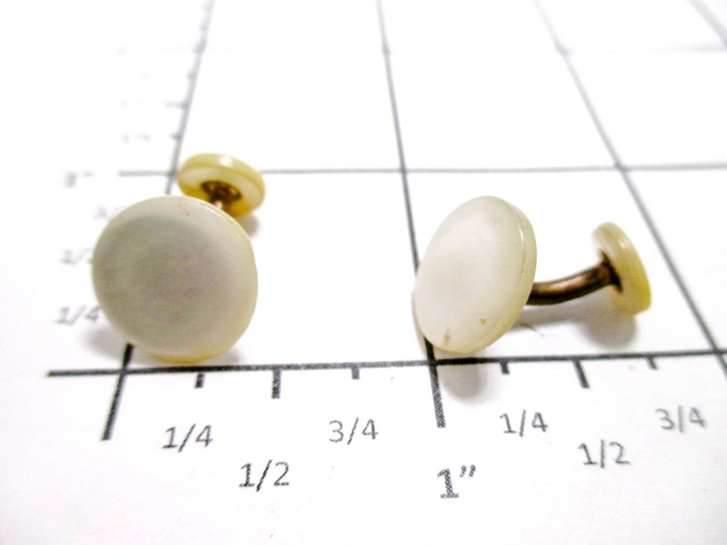 Edwardian Mother of Pearl w/ Cufflinks Gold Filled Connectors