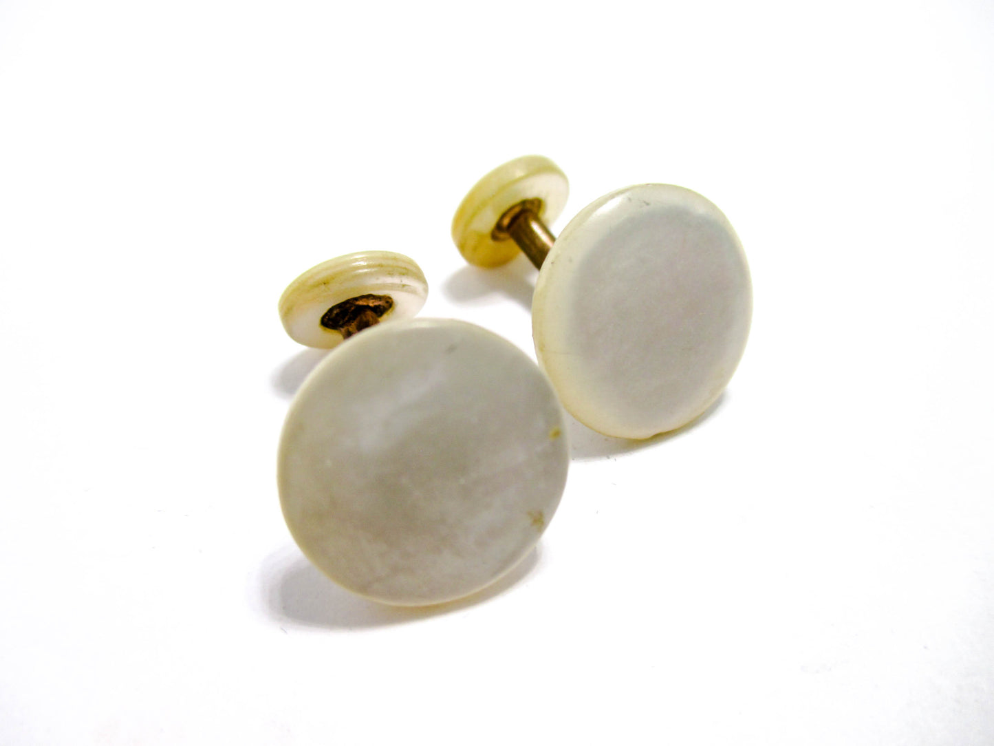 Edwardian Mother of Pearl w/ Cufflinks Gold Filled Connectors