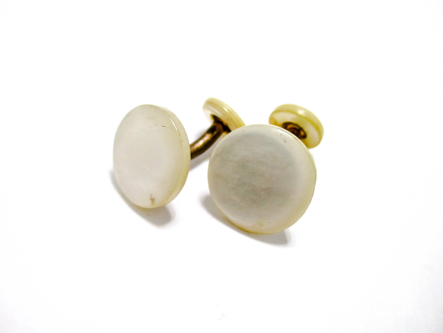 Edwardian Mother of Pearl w/ Cufflinks Gold Filled Connectors