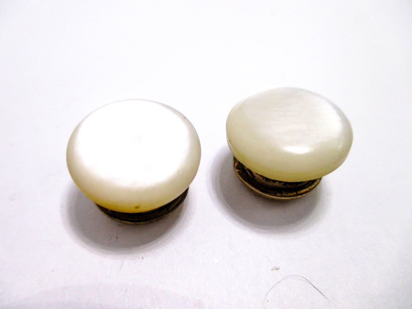 1880s Cuff Buttons - Victorian Mother of Pearl Jewelry