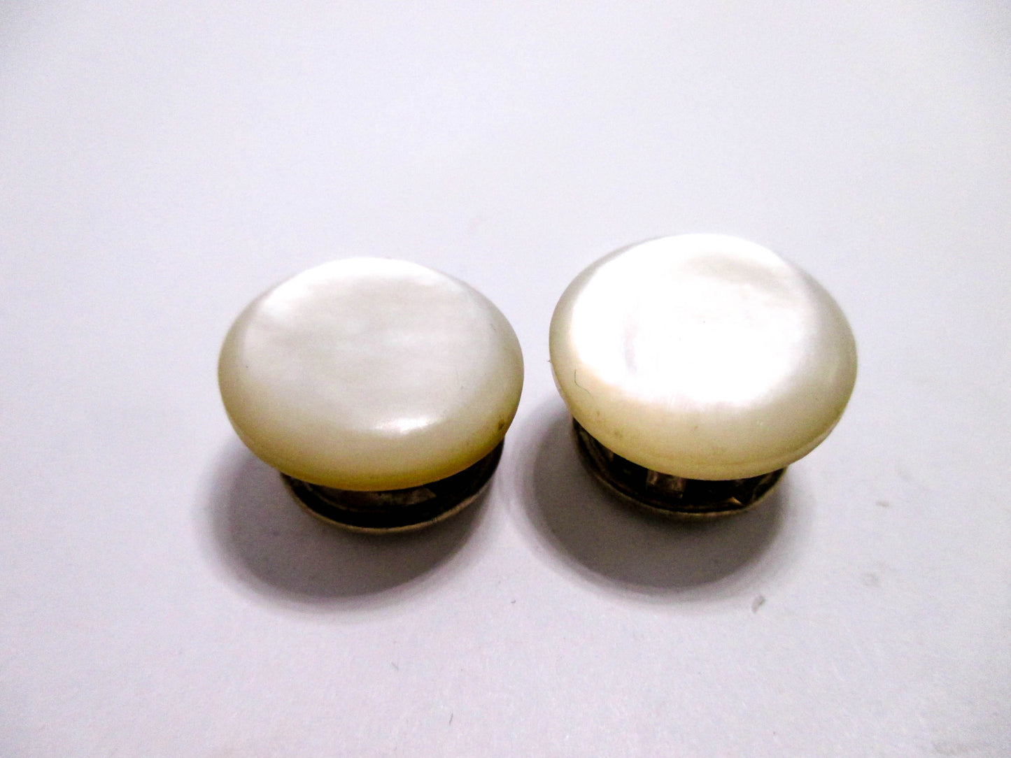 1880s Cuff Buttons - Victorian Mother of Pearl Jewelry