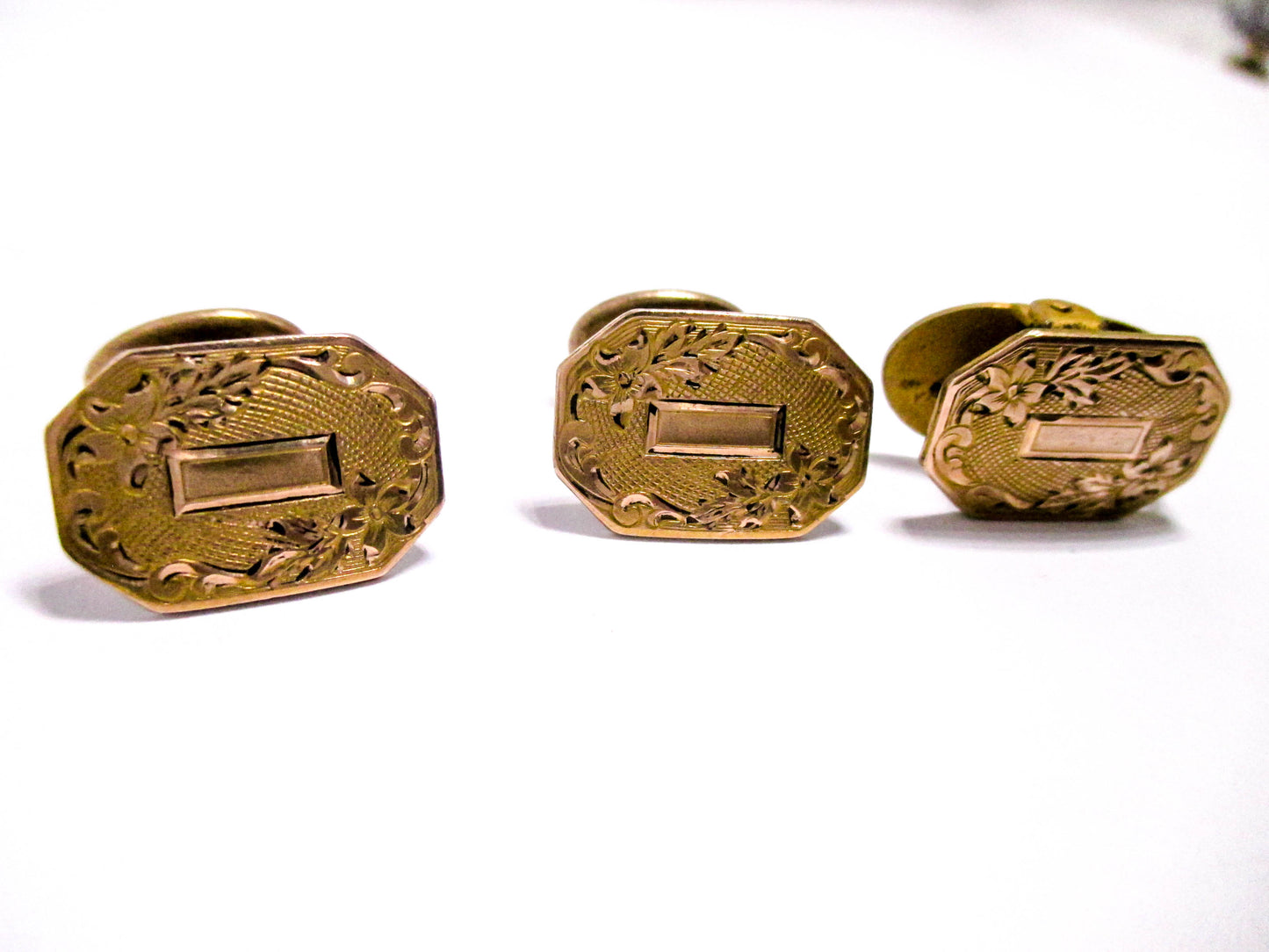Antique Men's Dress Set - Cufflinks and Tie Clip
