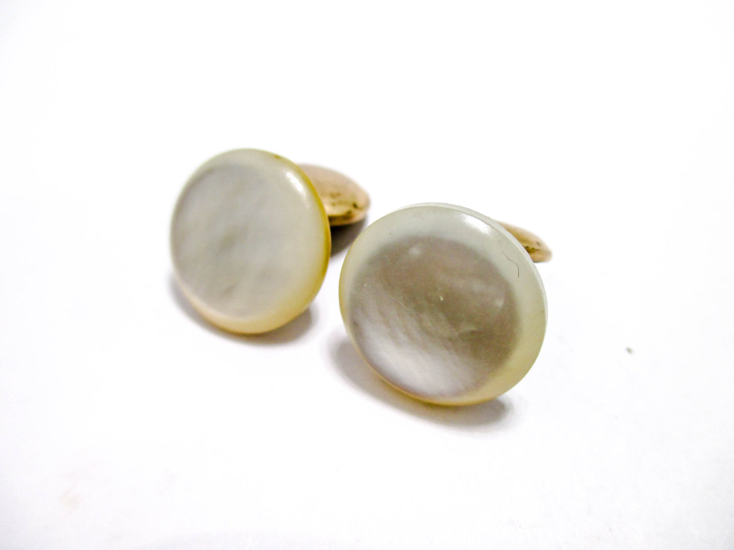 1880s Cuff Buttons - Victorian Mother of Pearl Jewelry
