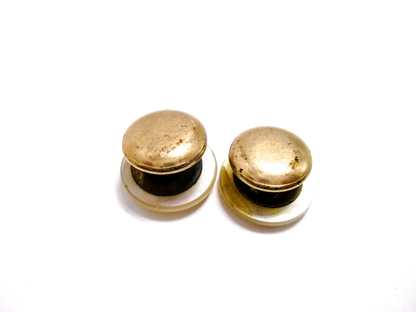 1880s Cuff Buttons - Victorian Mother of Pearl Jewelry
