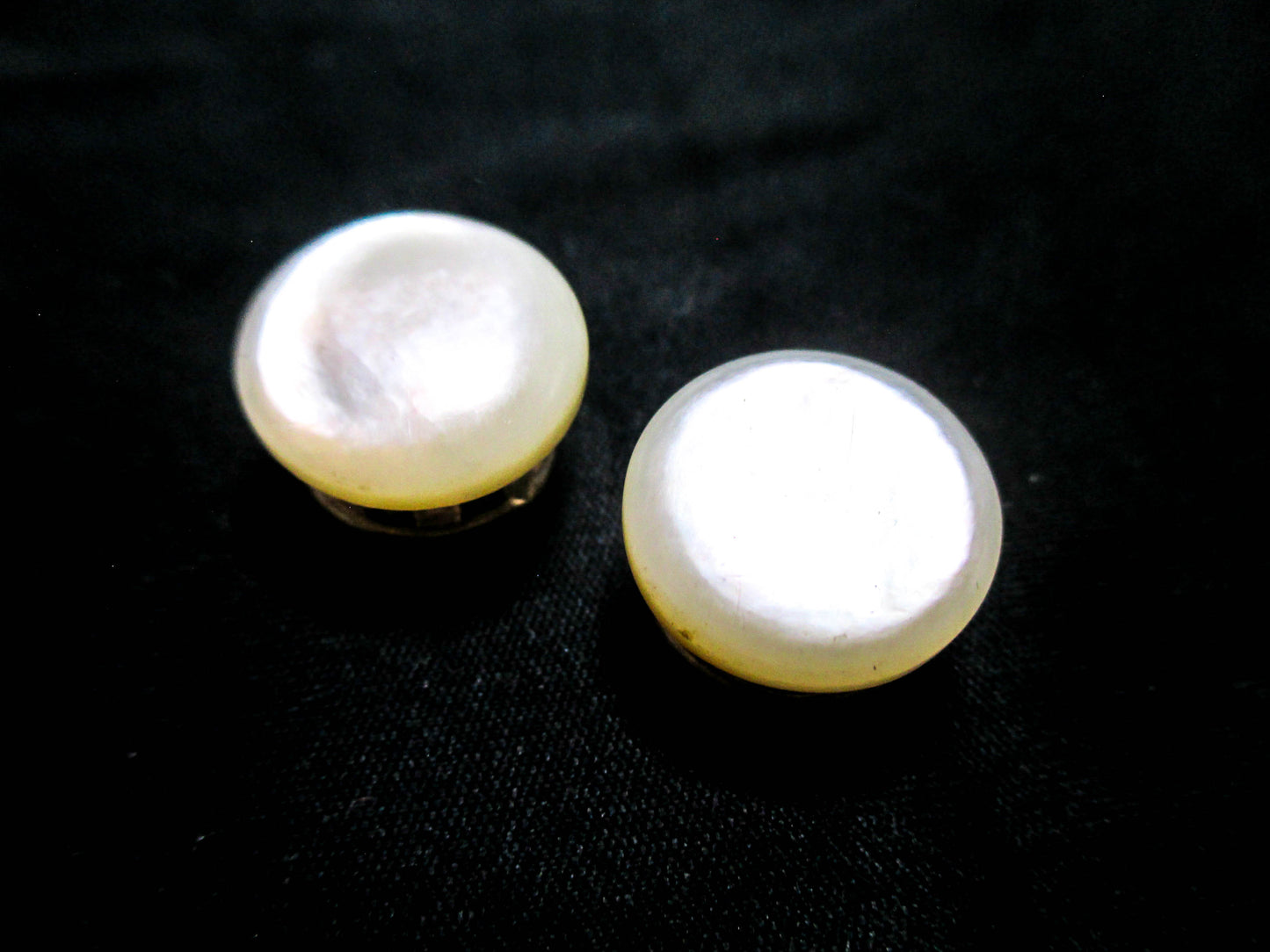 1880s Cuff Buttons - Victorian Mother of Pearl Jewelry