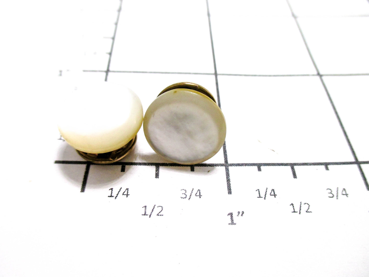 1880s Cuff Buttons - Victorian Mother of Pearl Jewelry