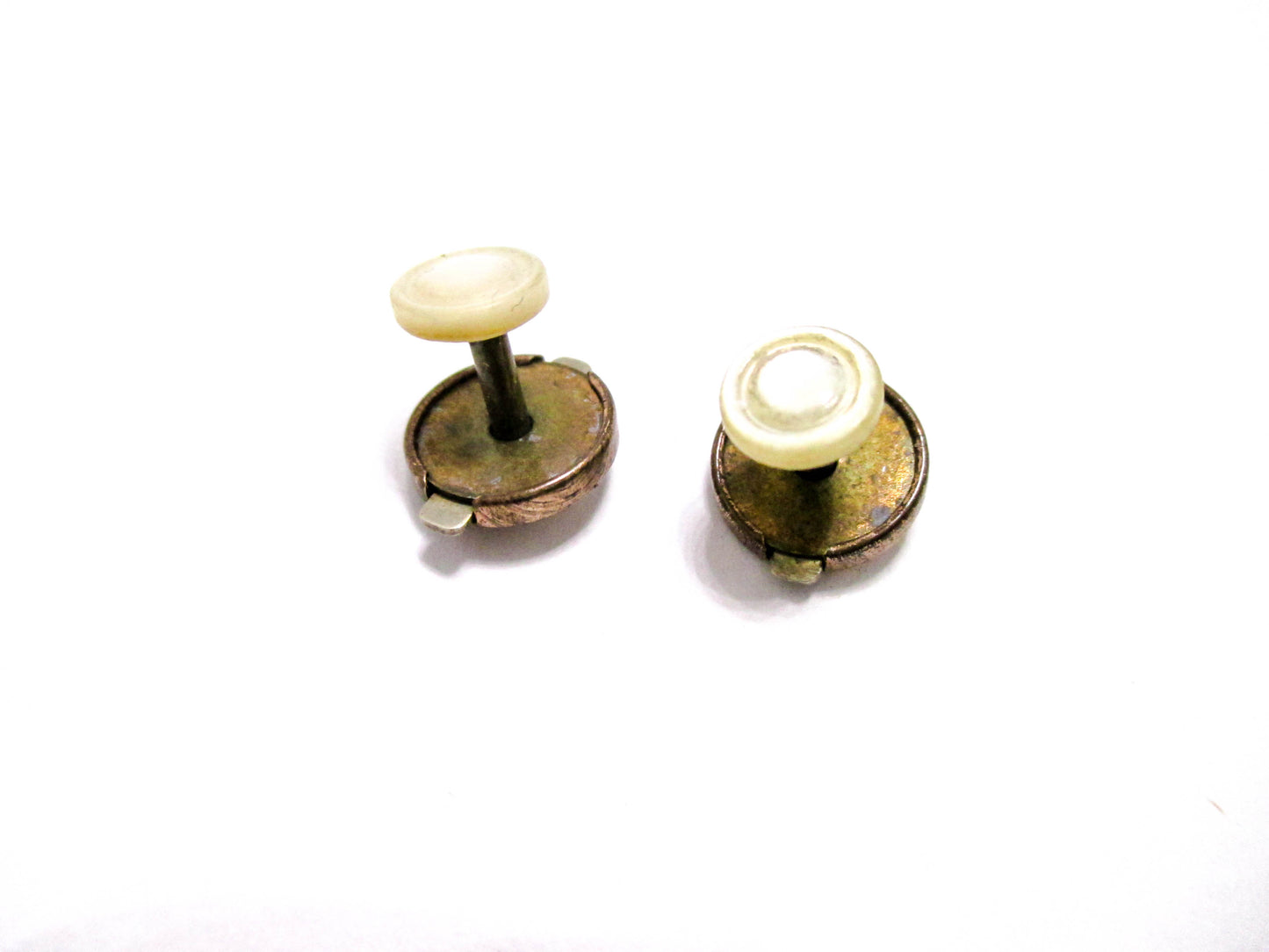 1880s Bachelor Button Studs - Mother of Pearl Tops